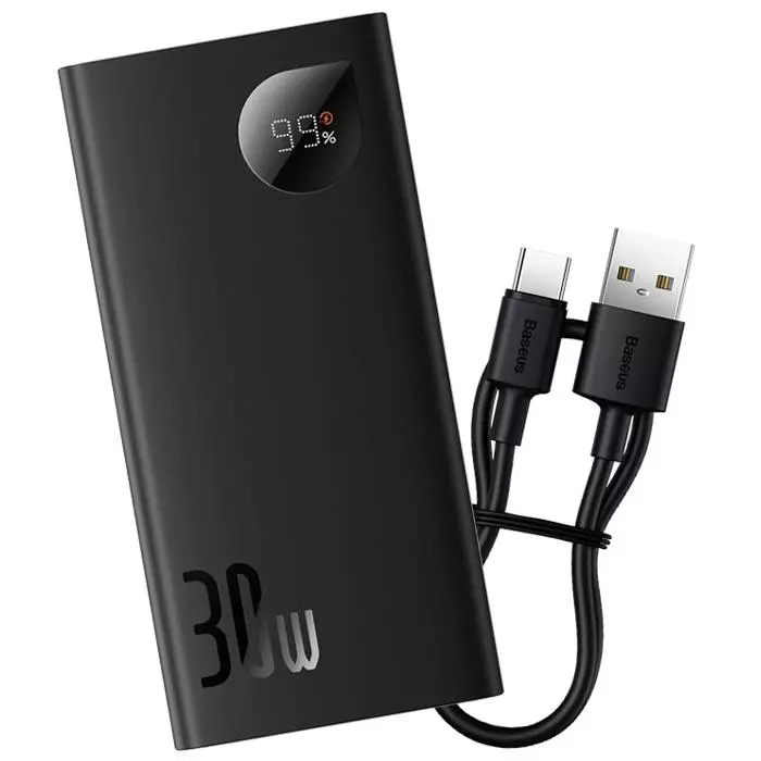 پاوربانک بیسوس 30W مدل Adaman2 Digital Display PPAD040101 با ظرفیت 10000 میلی آمپر ساعت
